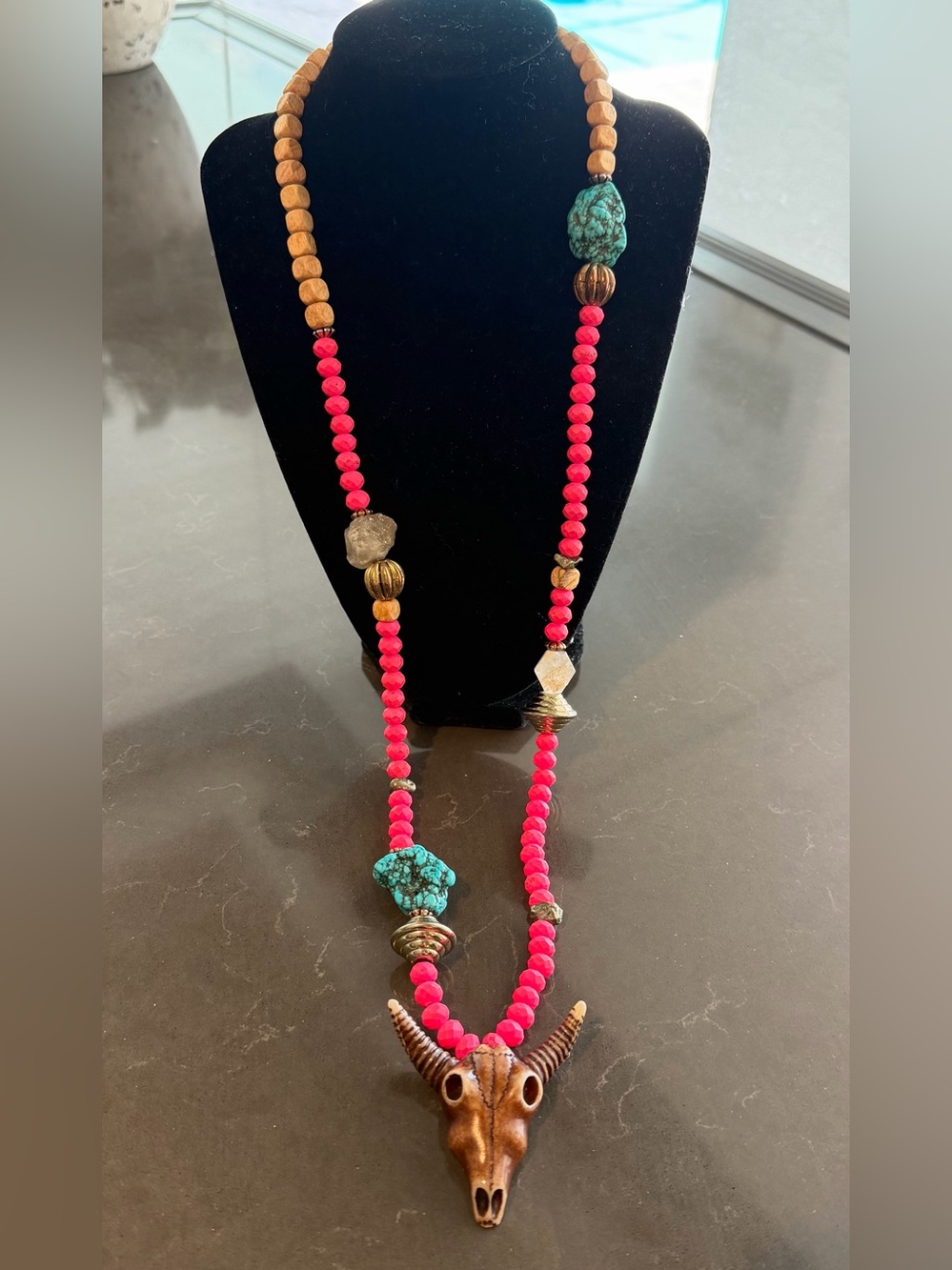Hand Crafted Western/ Boho Style Long Beaded Necklace